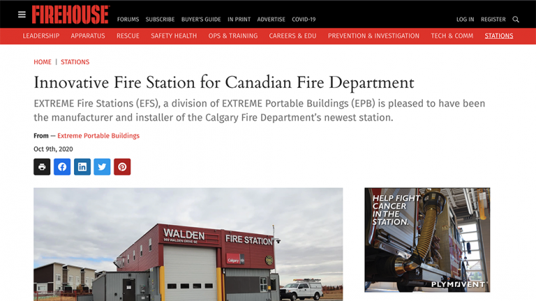 Innovative Fire Station for Canadian Fire Department